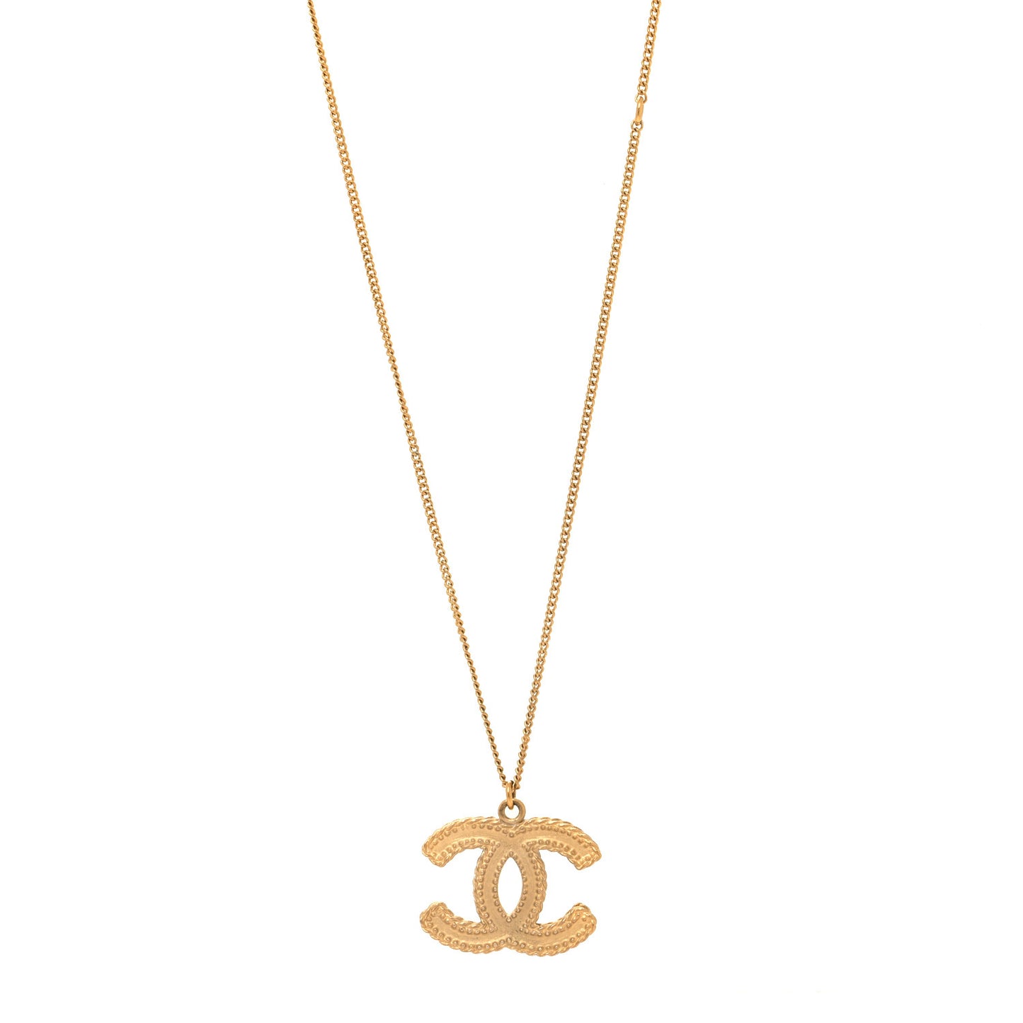 Metal CC Necklace Matte Gold