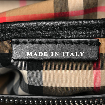 Burberry Derby Calfskin Vintage Check Medium Banner Tote Black 8 of 15