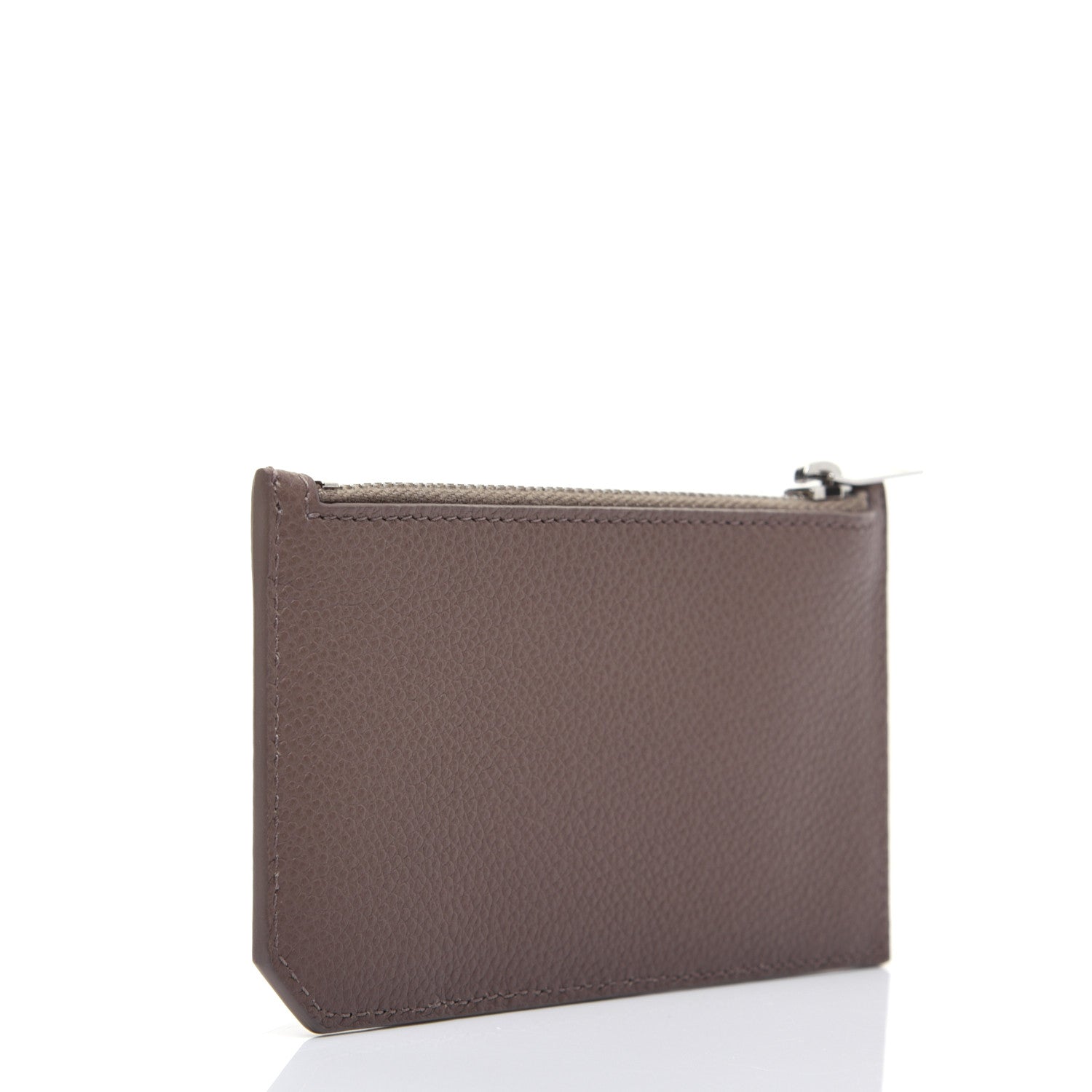 Saint Laurent Grained Calfskin 5 Fragments Zip Pouch Card Holder Taupe 3 of 11