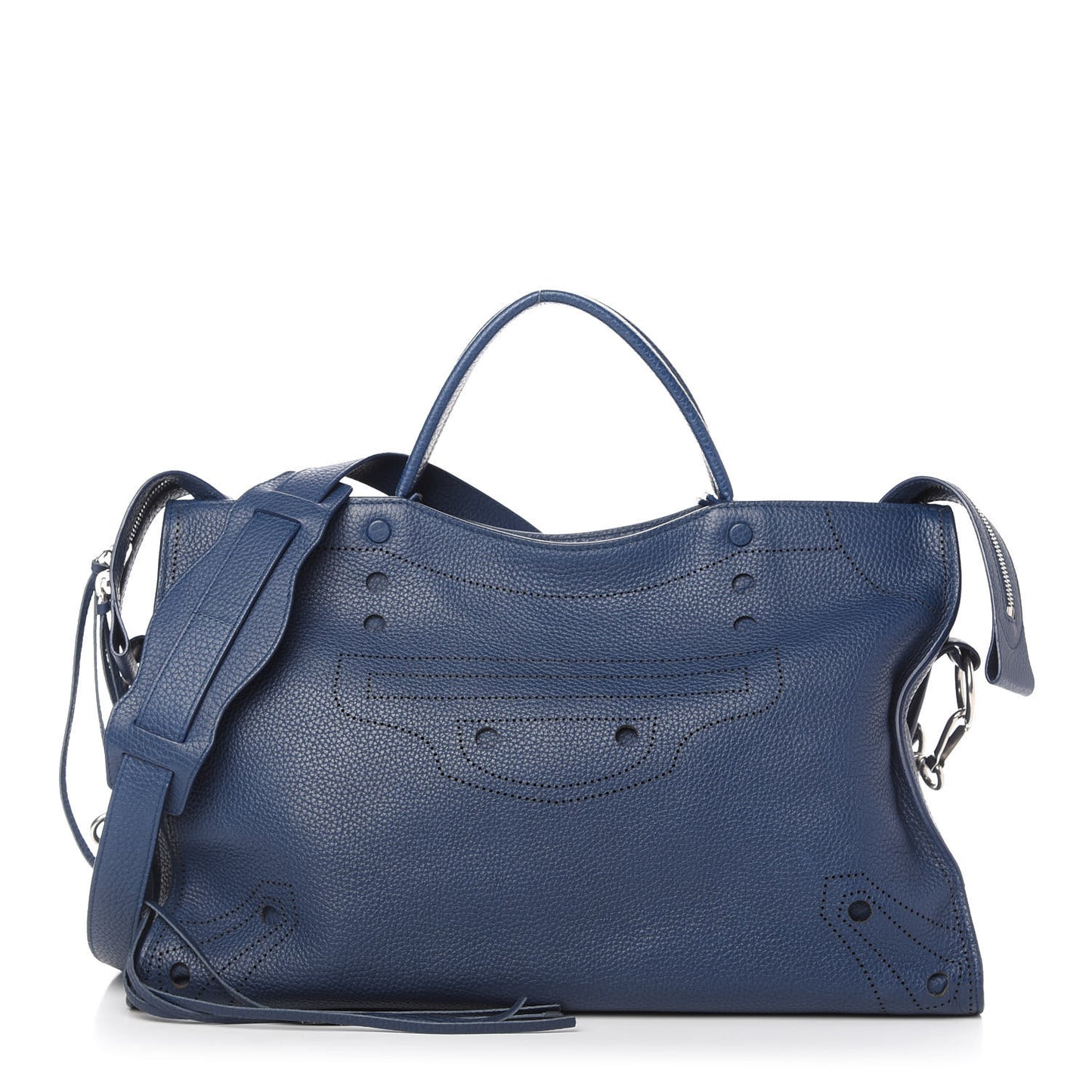 Veau Grana Perforated Blackout Hardware City Bleu Tanzanite