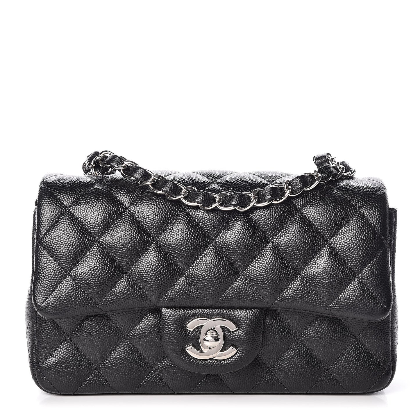 Caviar Quilted Mini Rectangular Flap Black