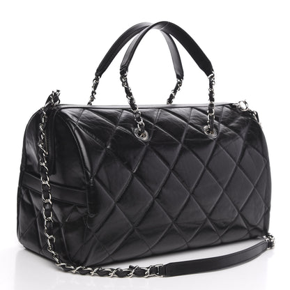 Chanel Calfskin Quilted CC Bowling Bag Black 3 of 10