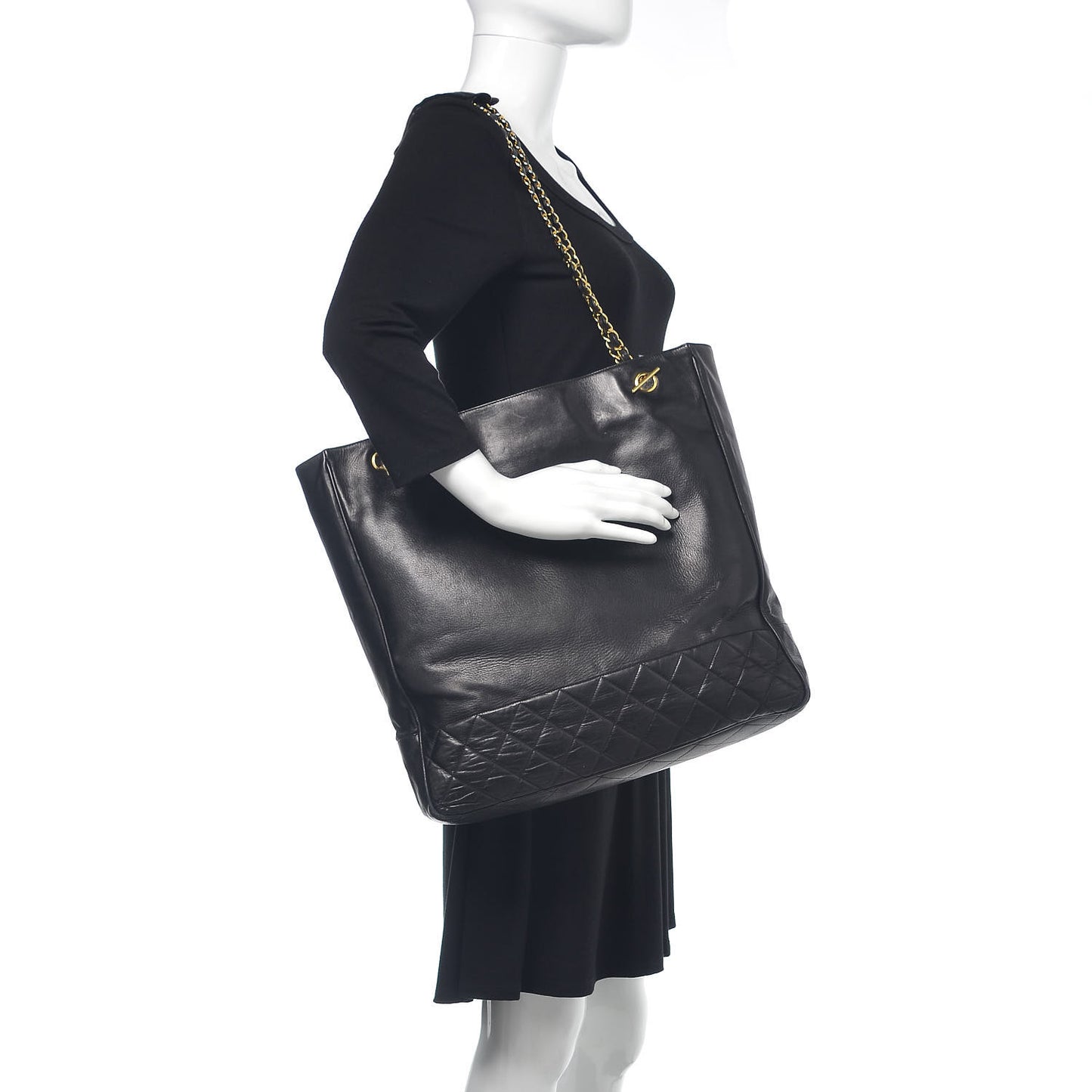 Lambskin Quilted Shoulder Bag Black