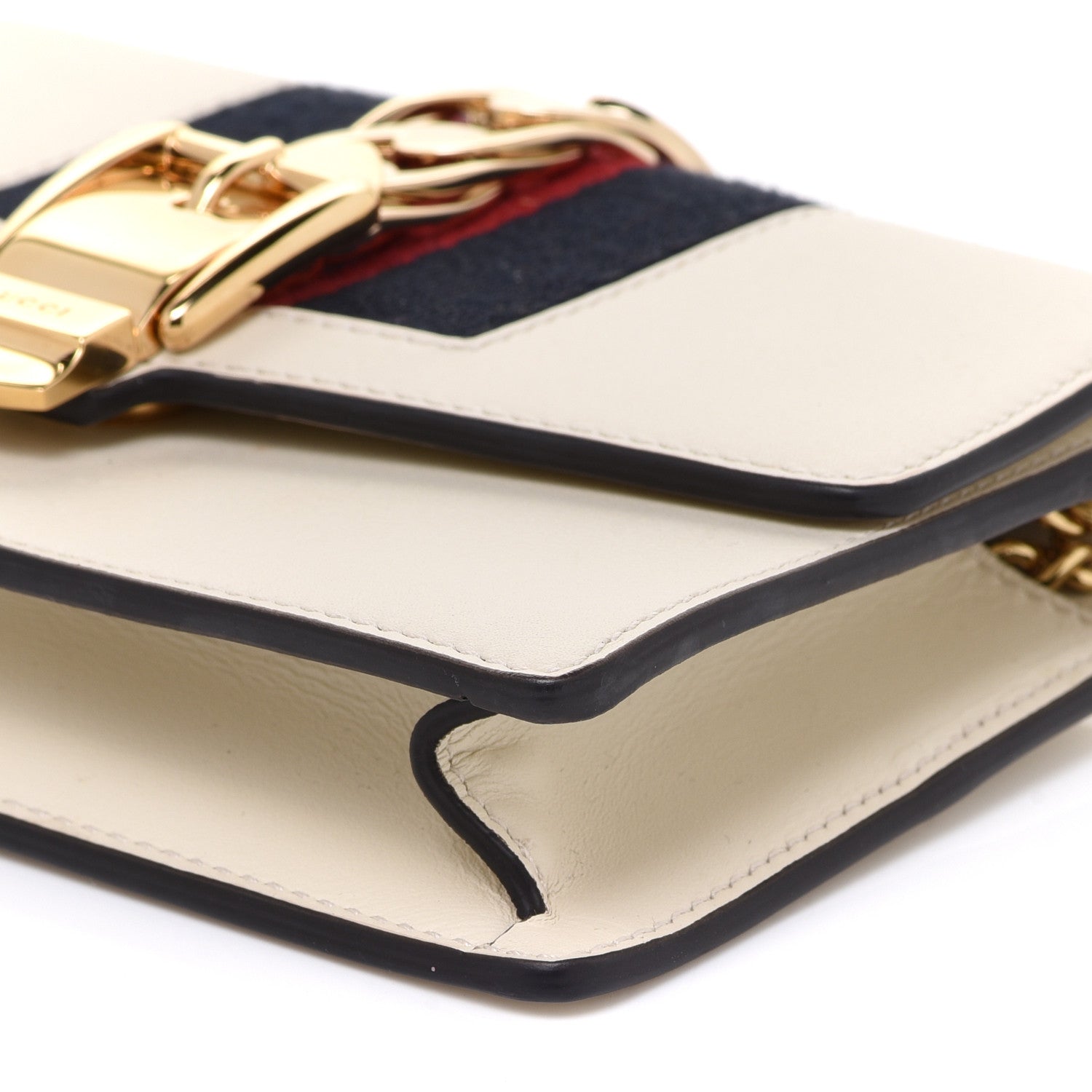 Gucci Calfskin Super Mini Sylvie Chain Shoulder Bag White 10 of 10