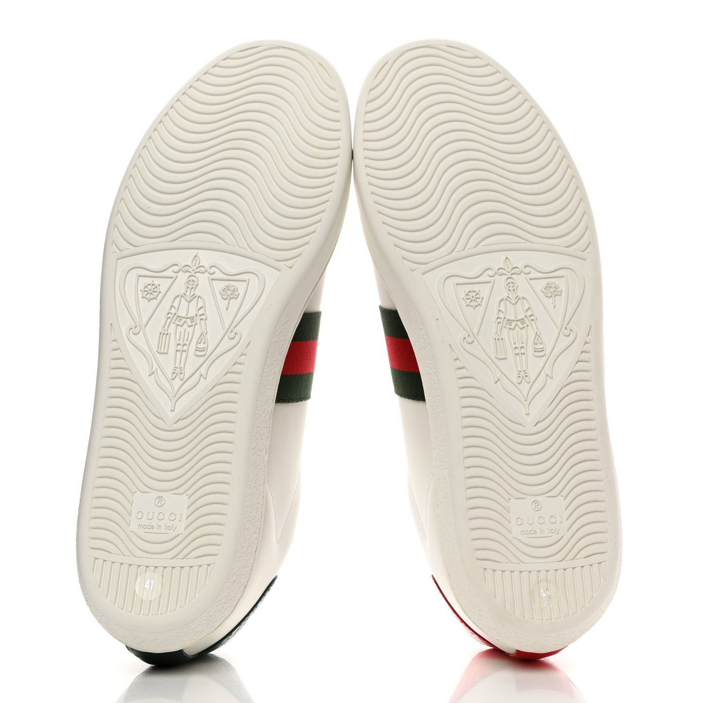 Calfskin Ayers Bee Embroidered Womens Ace Sneakers 41 White Green