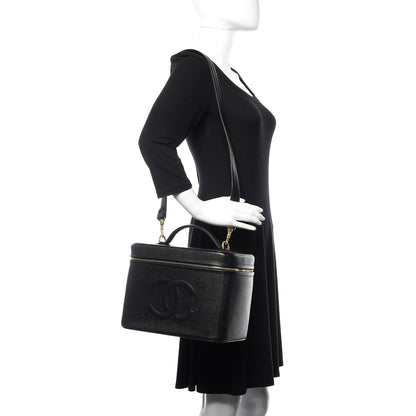 Chanel Caviar CC Vanity Train Case Black 2 of 10