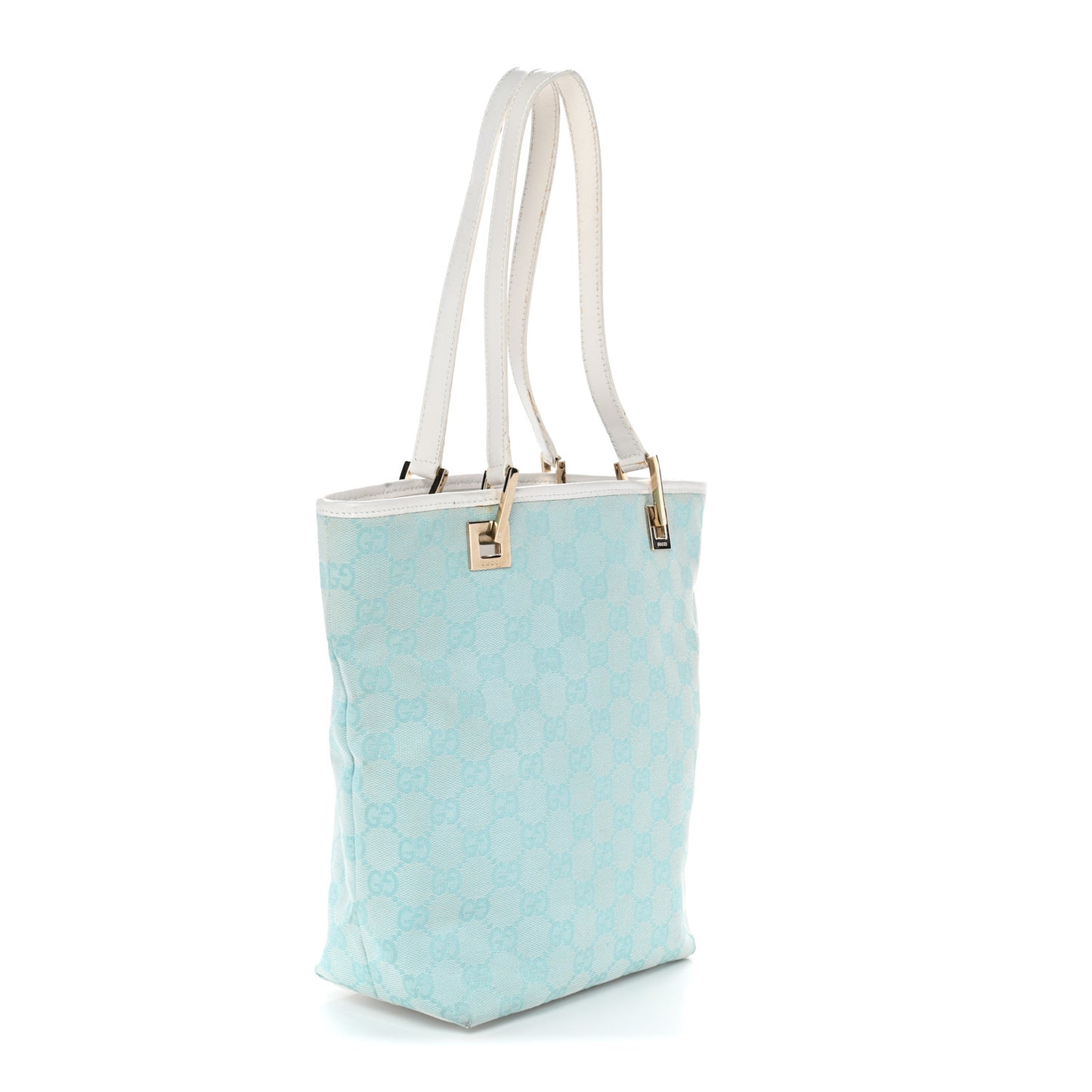 Monogram Small Bucket Tote Turquoise