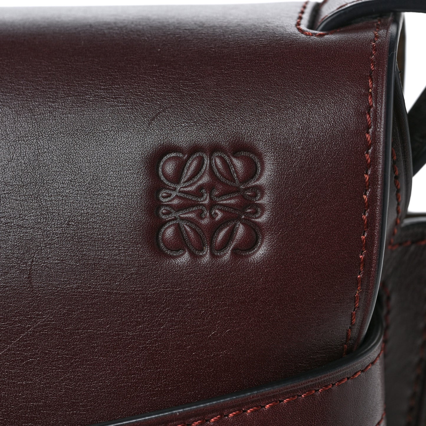 Calfskin Small Metal Gate Crossbody Bag Oxblood