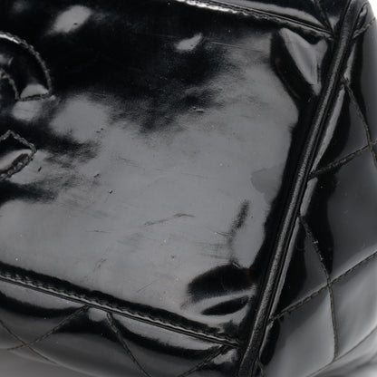 Chanel Patent Quilted CC Shoulder Bag Black 18 of 21