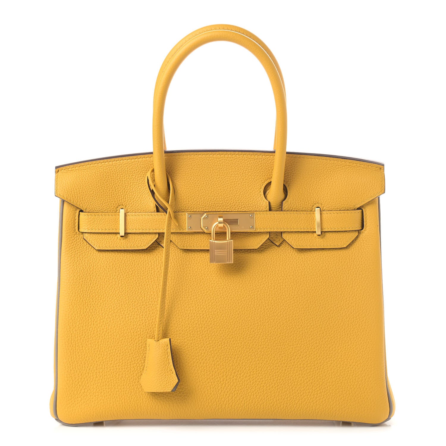 Hermes Togo Horseshoe Birkin 30 Jaune Ambre Etain 1 of 12