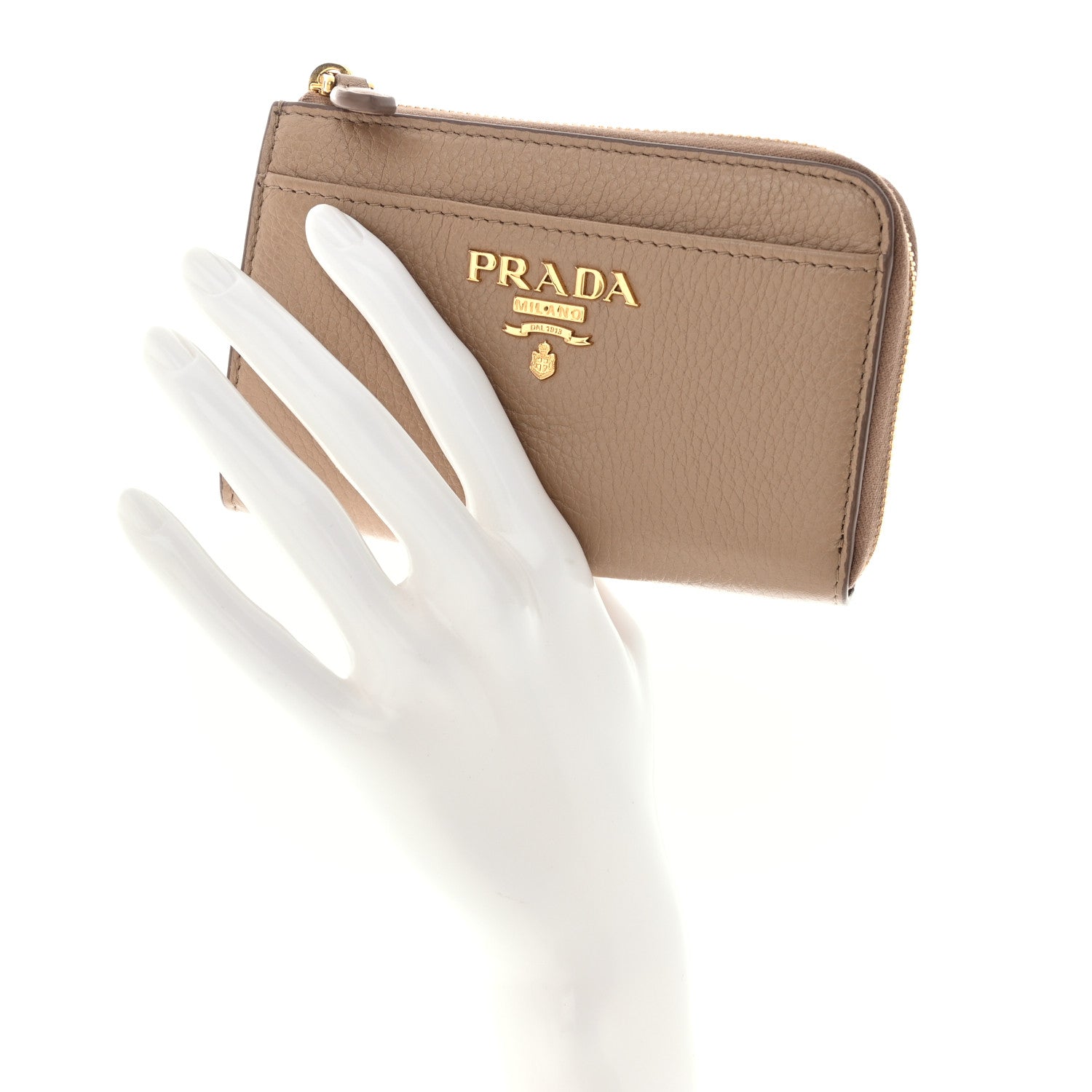 Prada Daino Colour Metal Zip Around Keychain Cammeo 2 of 8