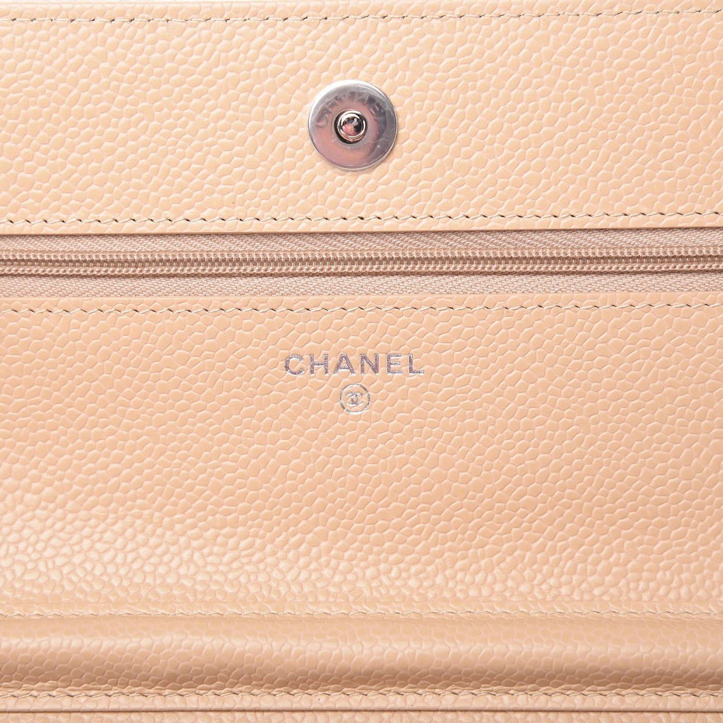 Caviar Quilted Wallet On Chain WOC Beige Clair