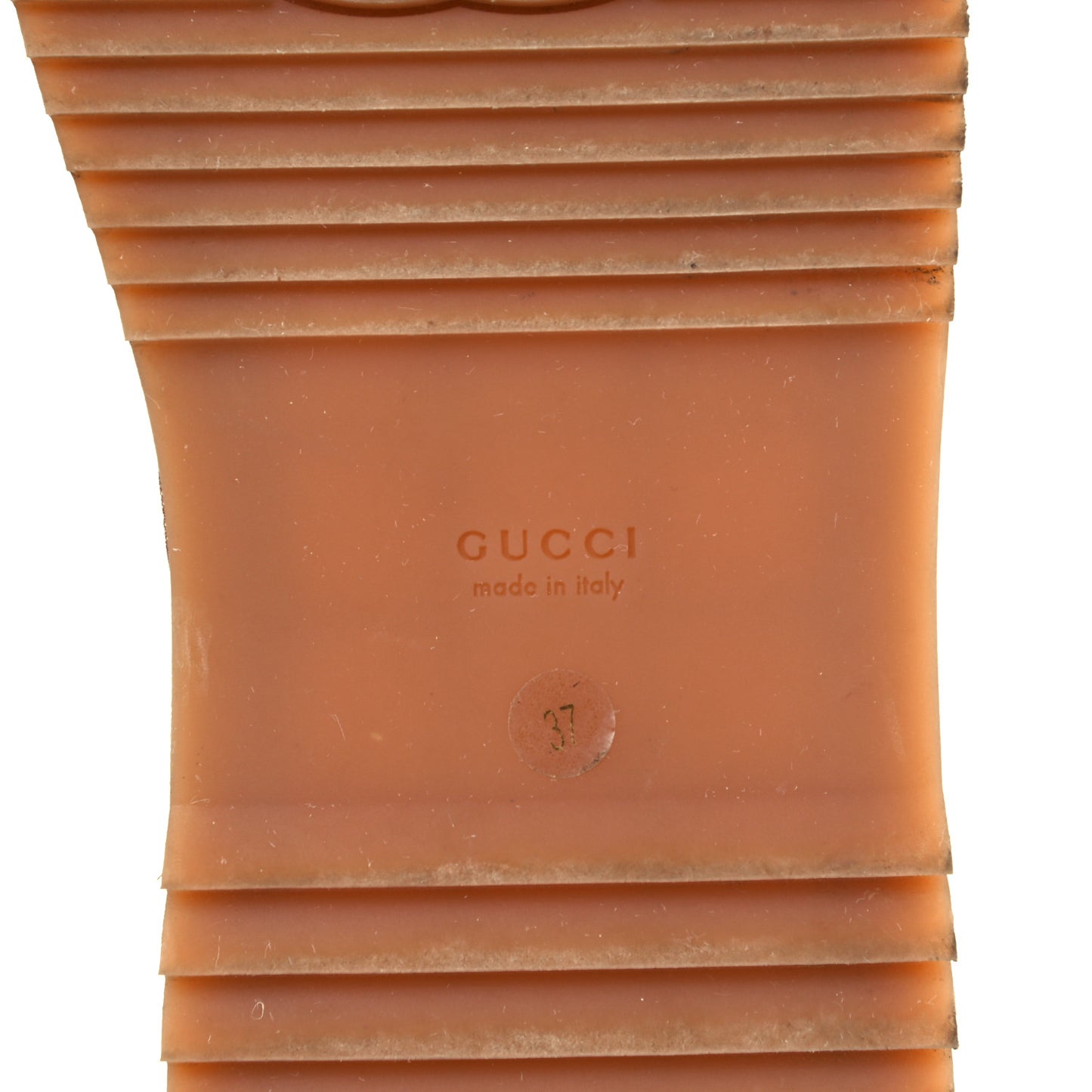 Canvas GG Monogram Angelina Platform Slide Sandals 37 Beige Ruggine