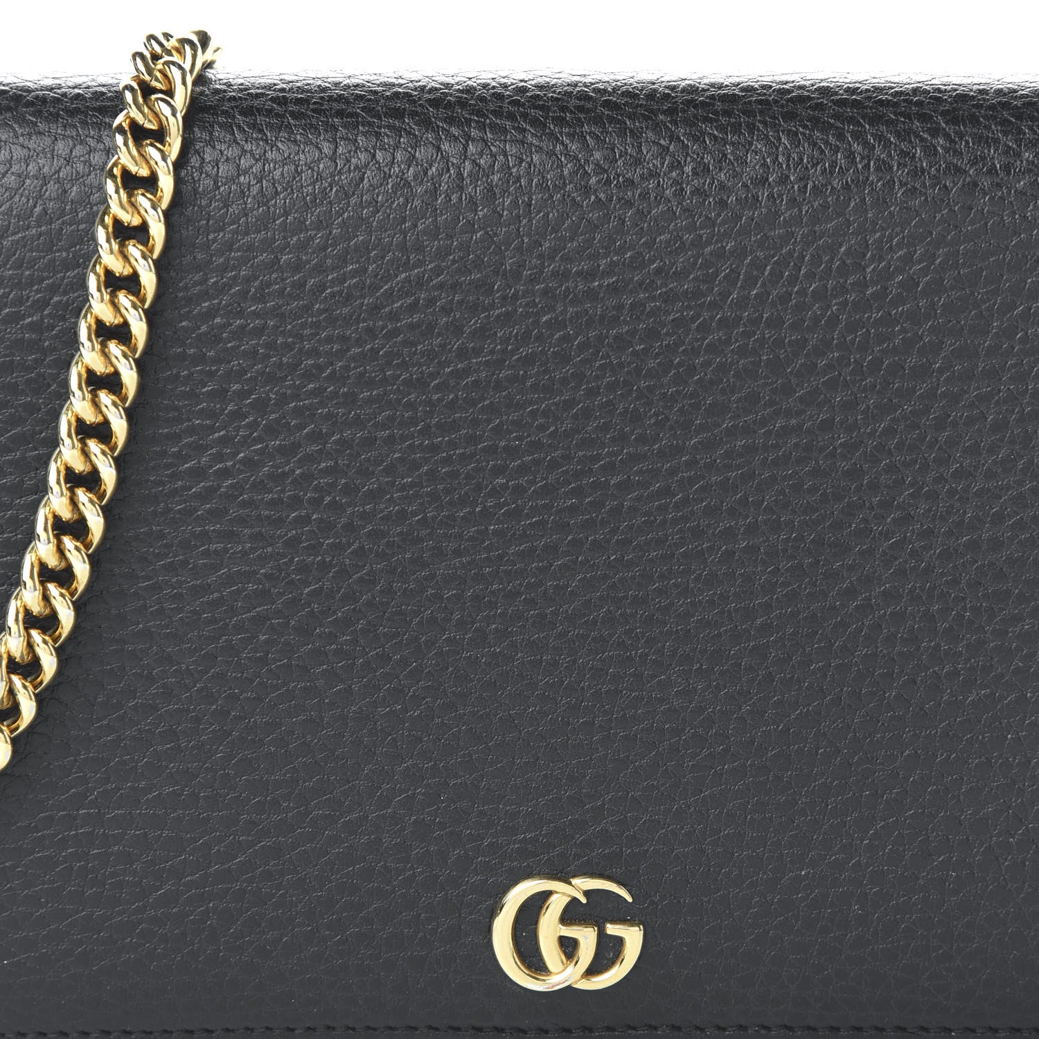 Gucci Calfskin Mini GG Marmont Chain Wallet Black 9 of 10