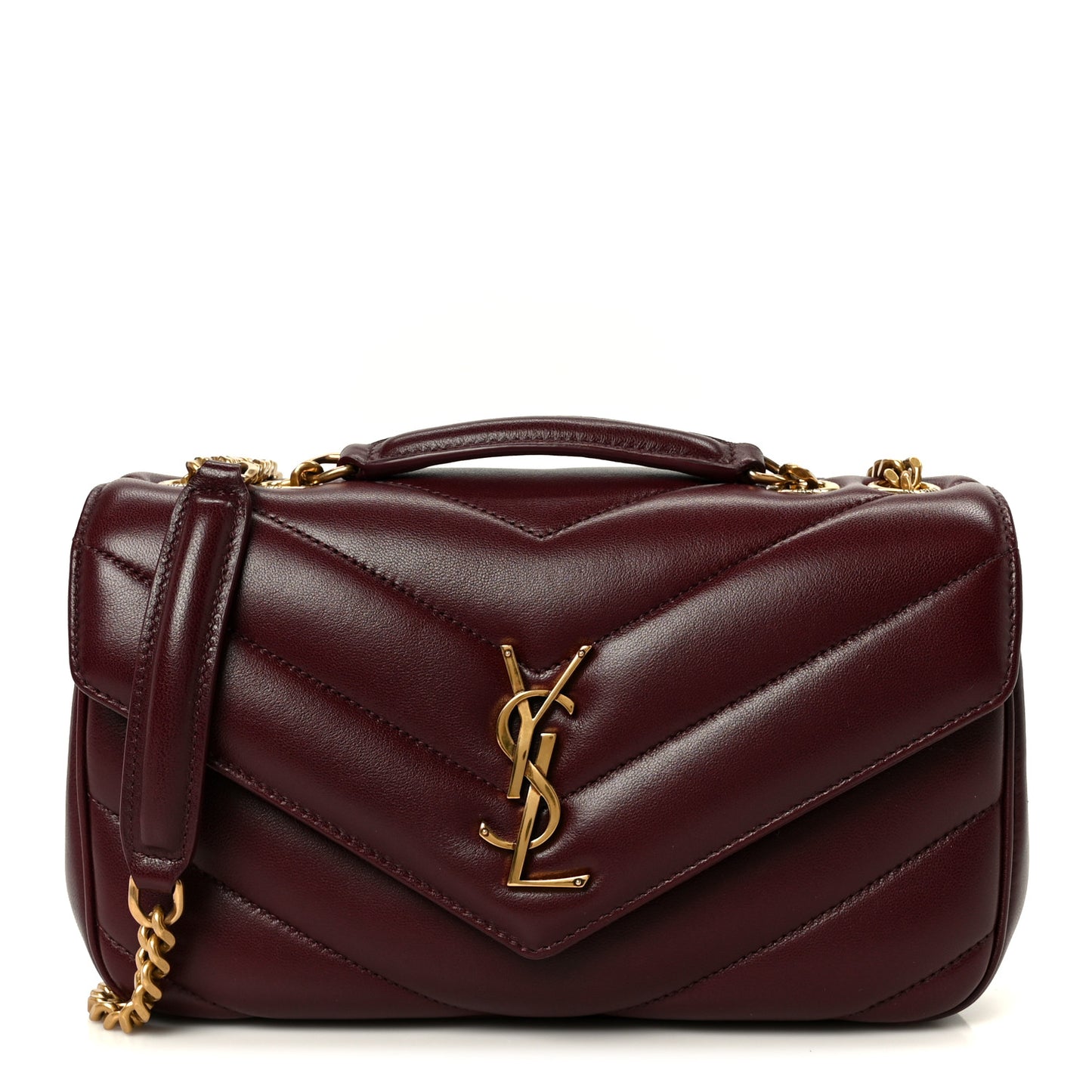 Lambskin Chevron Quilted Small LouLou Rouge Cabernet