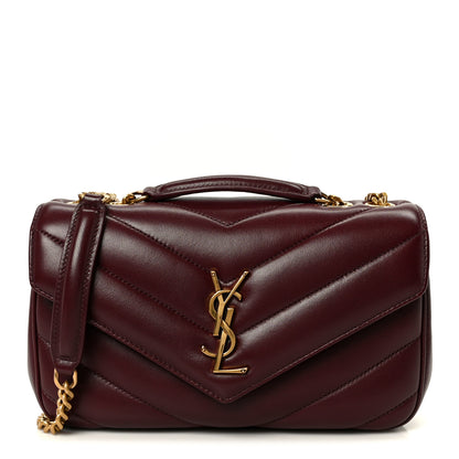 Saint Laurent Lambskin Chevron Quilted Small LouLou Rouge Cabernet 1 of 14
