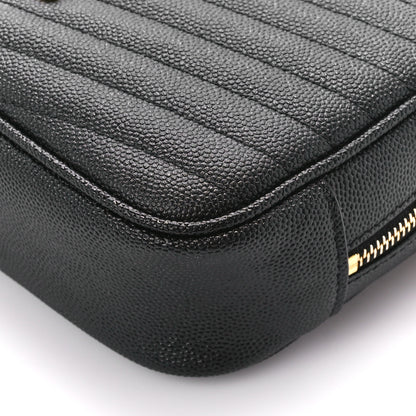 Saint Laurent Grain De Poudre Matelasse Monogram Mini Lou Camera Bag Black 10 of 11