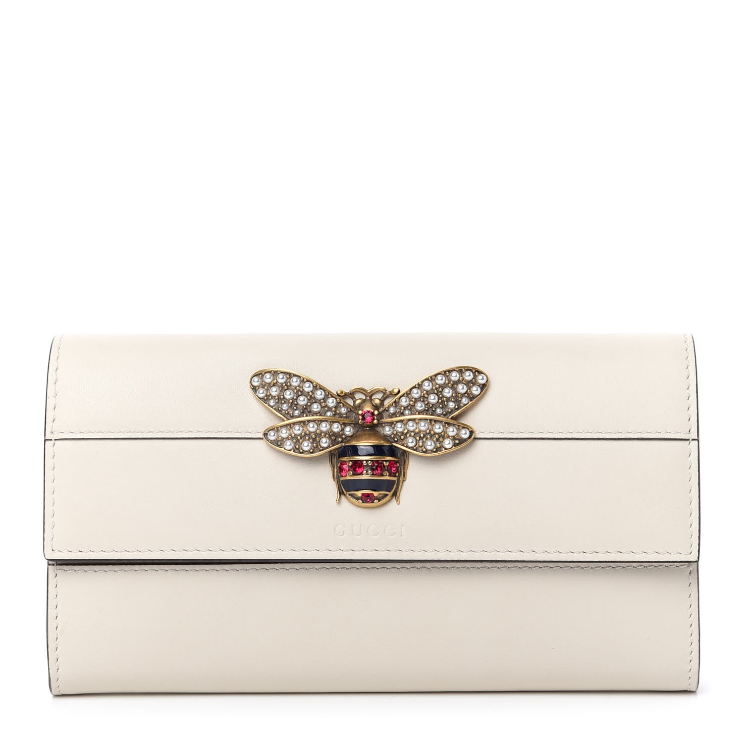 Gucci Calfskin Queen Margaret Flap Wallet White 1 of 7
