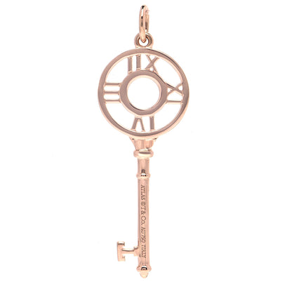 Tiffany 18K Rose Gold Diamond Atlas Key Pendant 3 of 5
