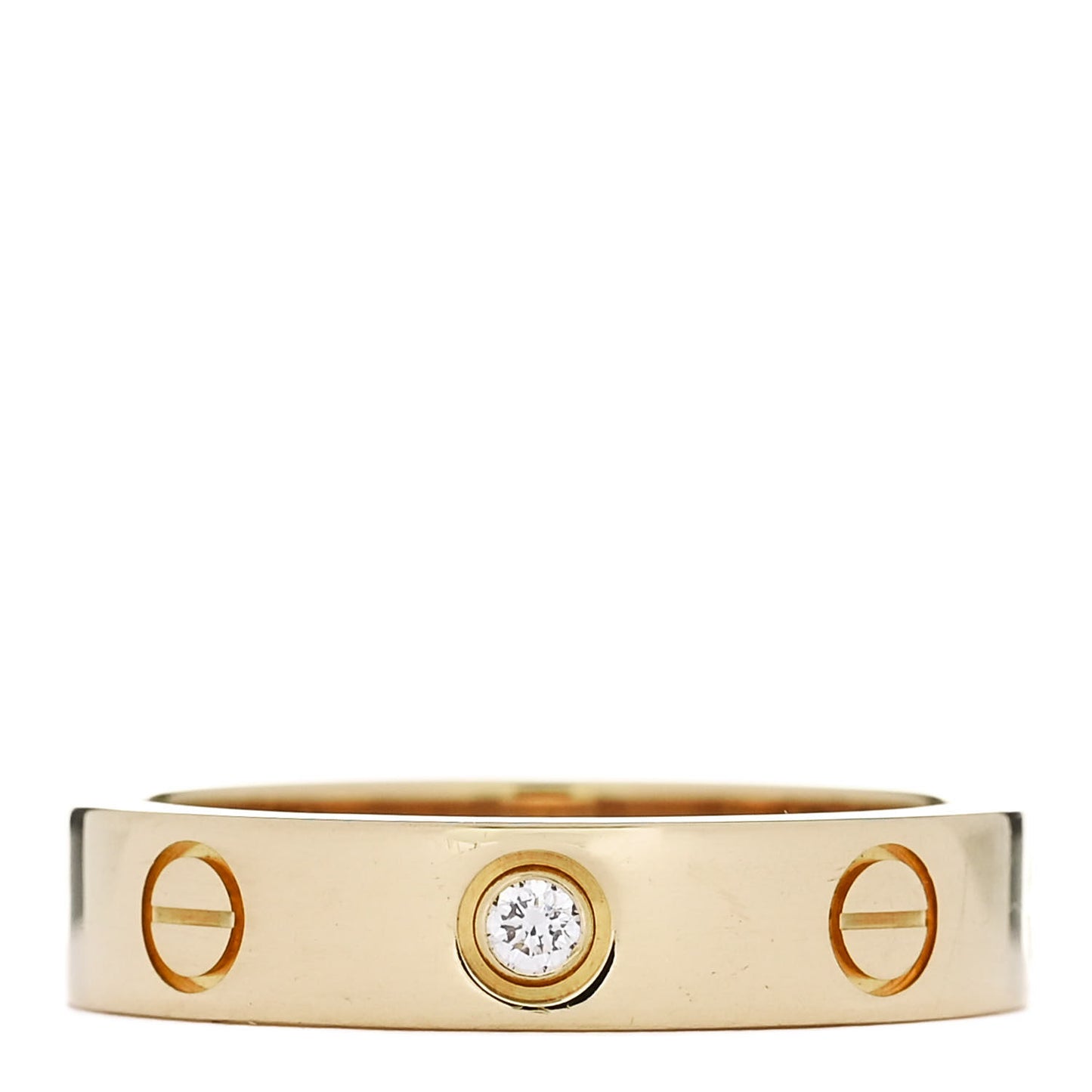 18K Yellow Gold Diamond 4mm LOVE Wedding Band Ring 50 5.25