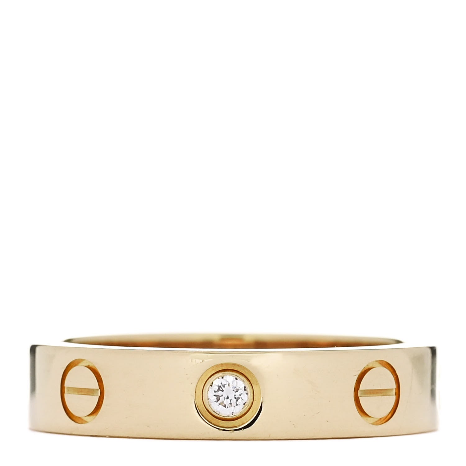 Cartier 18K Yellow Gold Diamond 4mm LOVE Wedding Band Ring 50 5.25 1 of 4