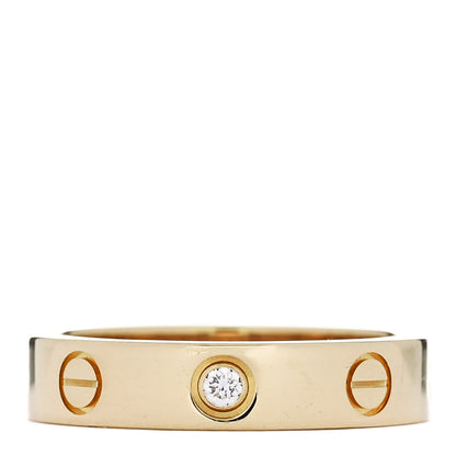 Cartier 18K Yellow Gold Diamond 4mm LOVE Wedding Band Ring 50 5.25 1 of 4