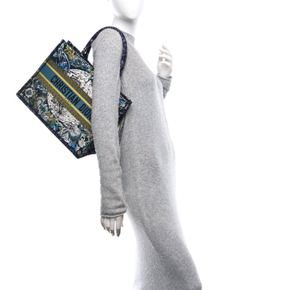 Christian Dior Canvas Embroidered Medium Zodiac Book Tote Blue Multicolor 2 of 10