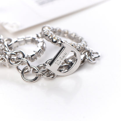 Christian Dior Crystal Pearl Studio Bracelet Silver Blanc 4 of 7