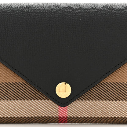 Burberry Calfskin House Check Hannah Wallet with Detachable Strap Black 8 of 11