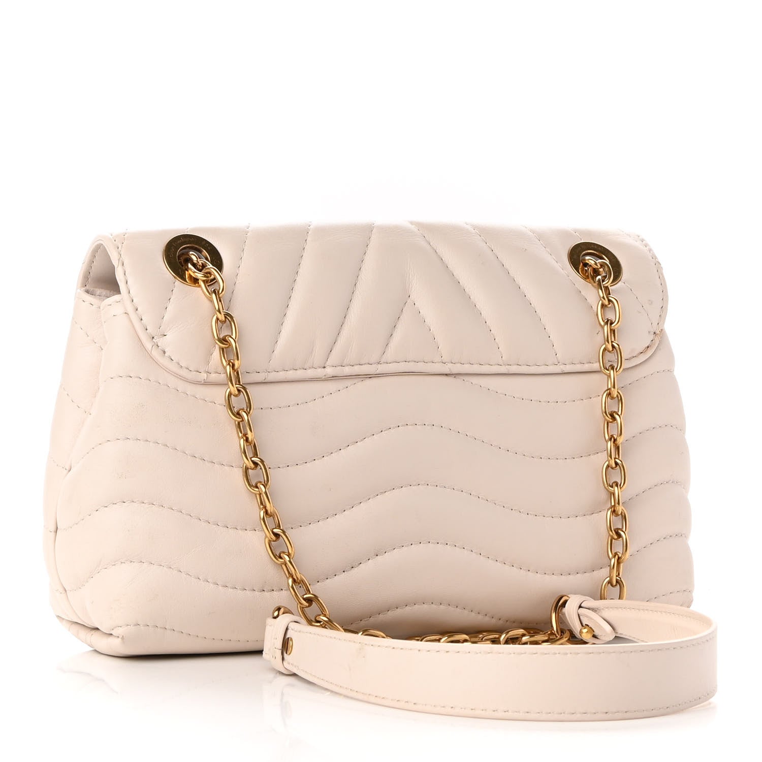 Louis Vuitton Calfskin LV New Wave Chain Bag Ivory 3 of 10