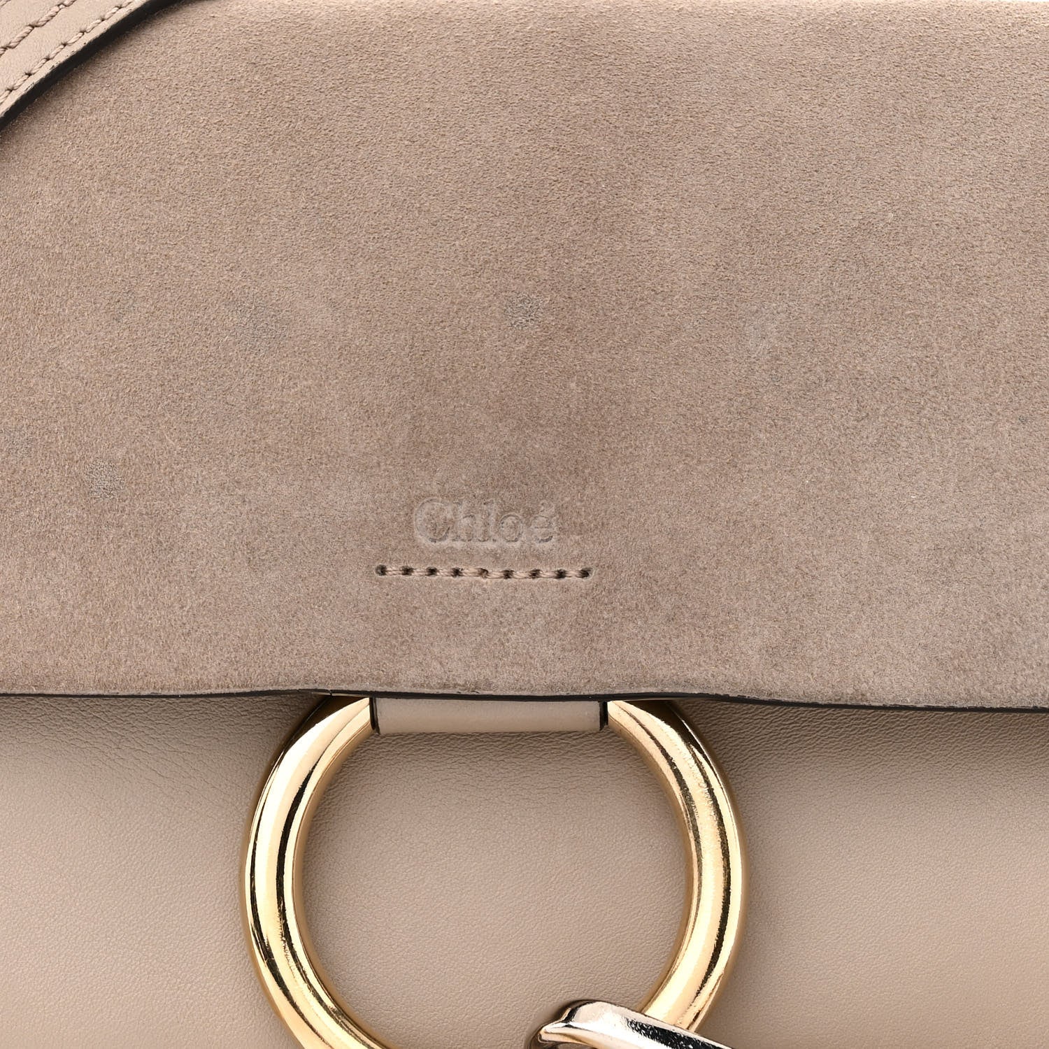 Chloe Suede Calfskin Small Faye Shoulder Bag Motty Grey 8 of 18