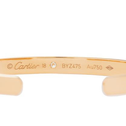 Cartier 18K Yellow Gold 1 Diamond LOVE Cuff Bracelet 18 3 of 3