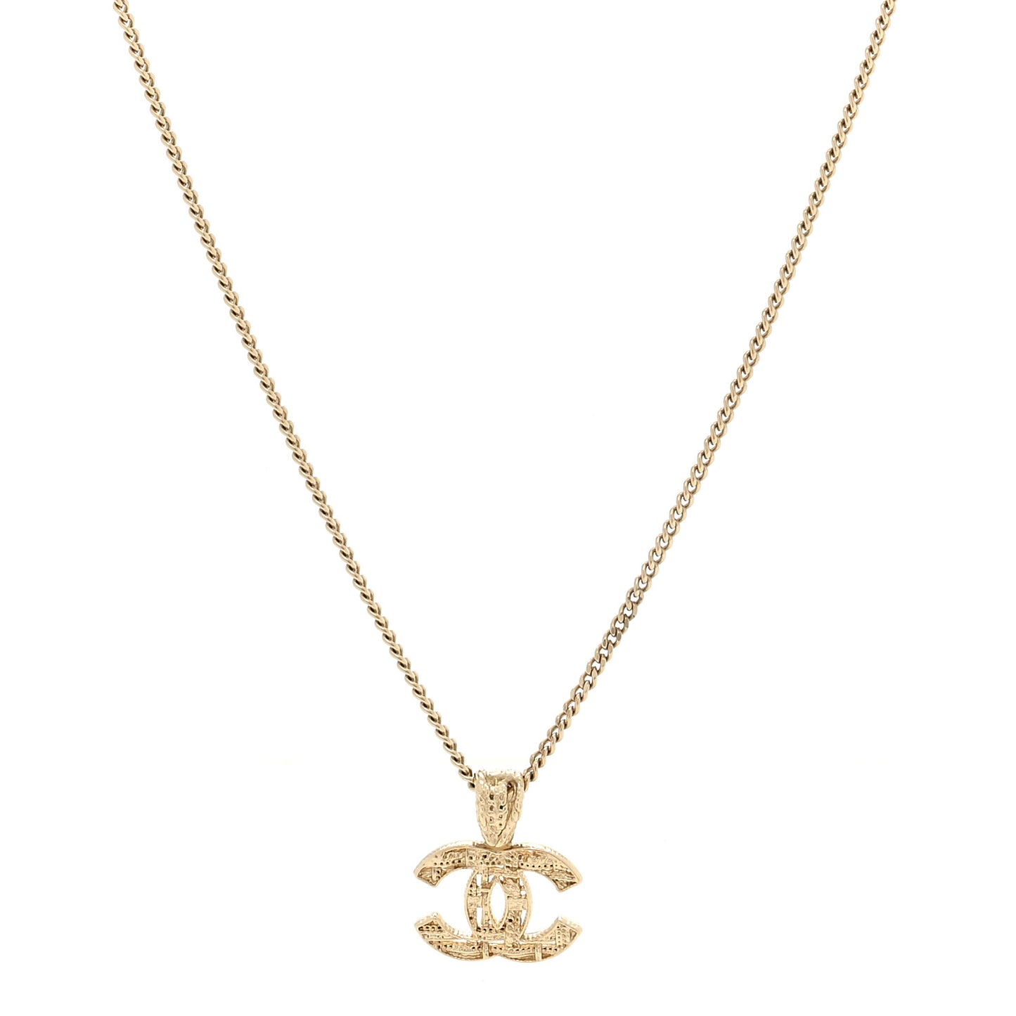 Tweed Effect CC Necklace Gold