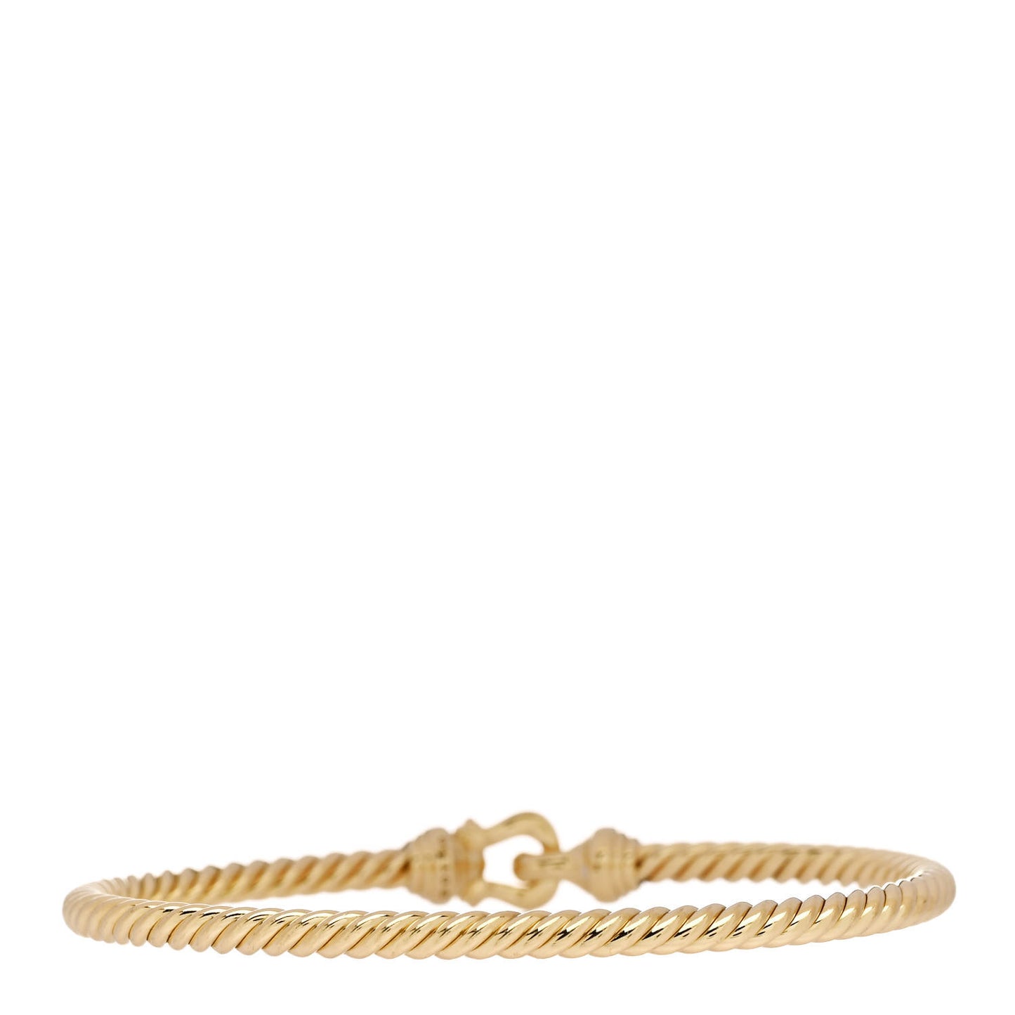 18K Yellow Gold Diamond 3.5mm Buckle Cablespira Bracelet