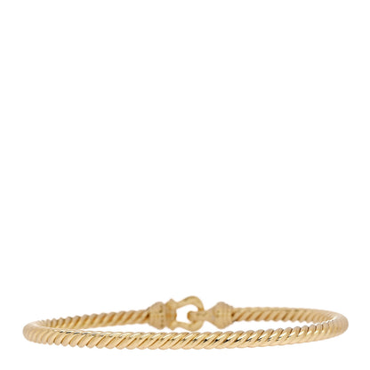 David Yurman 18K Yellow Gold Diamond 3.5mm Buckle Cablespira Bracelet 2 of 4