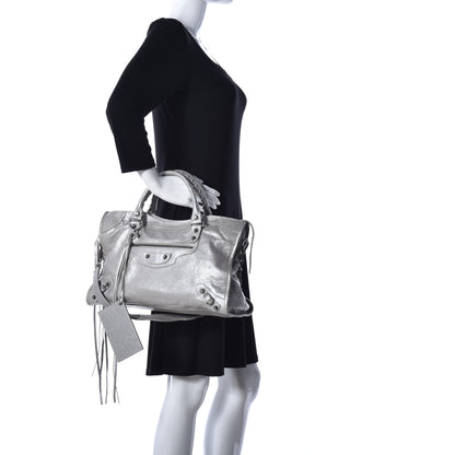 Balenciaga Metallic Agneau Classic Palladium Hardware City Silver 2 of 13