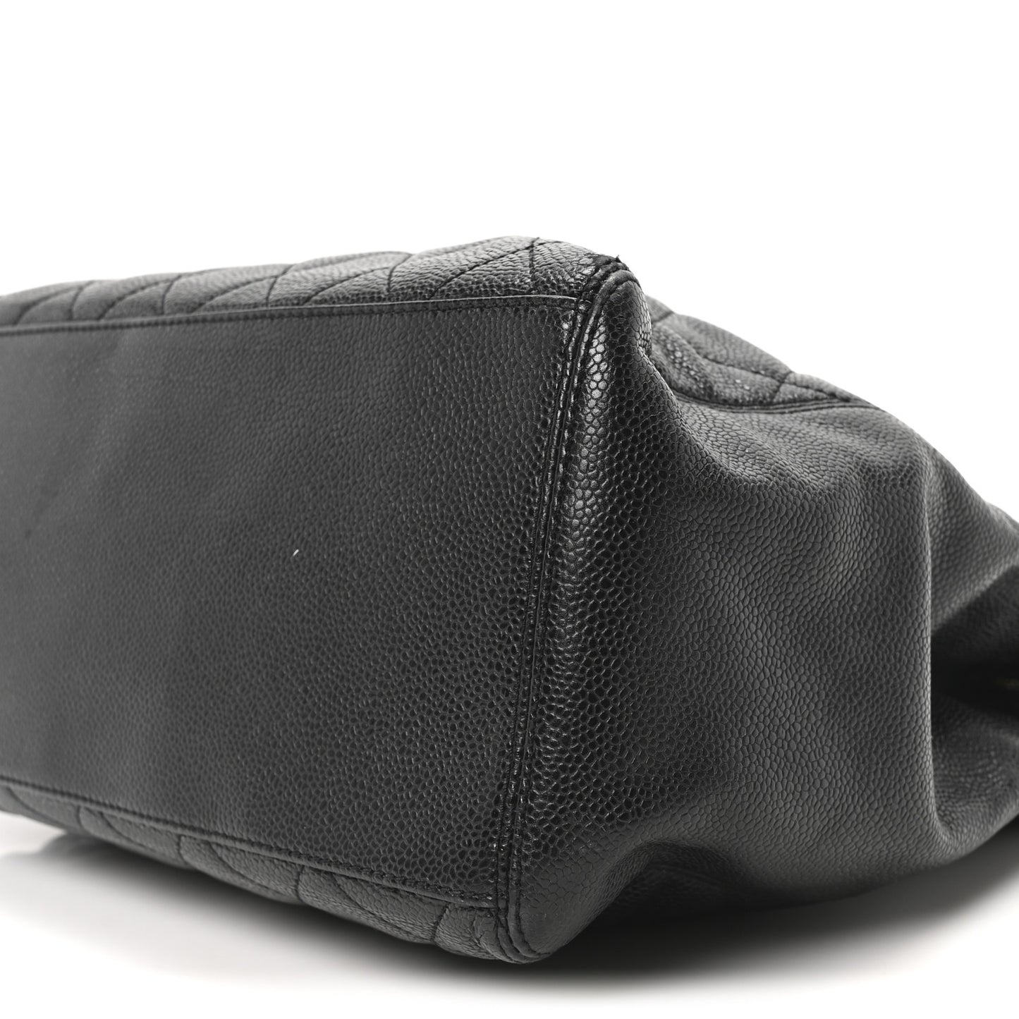 Caviar Quilted CC Shopping Tote Black