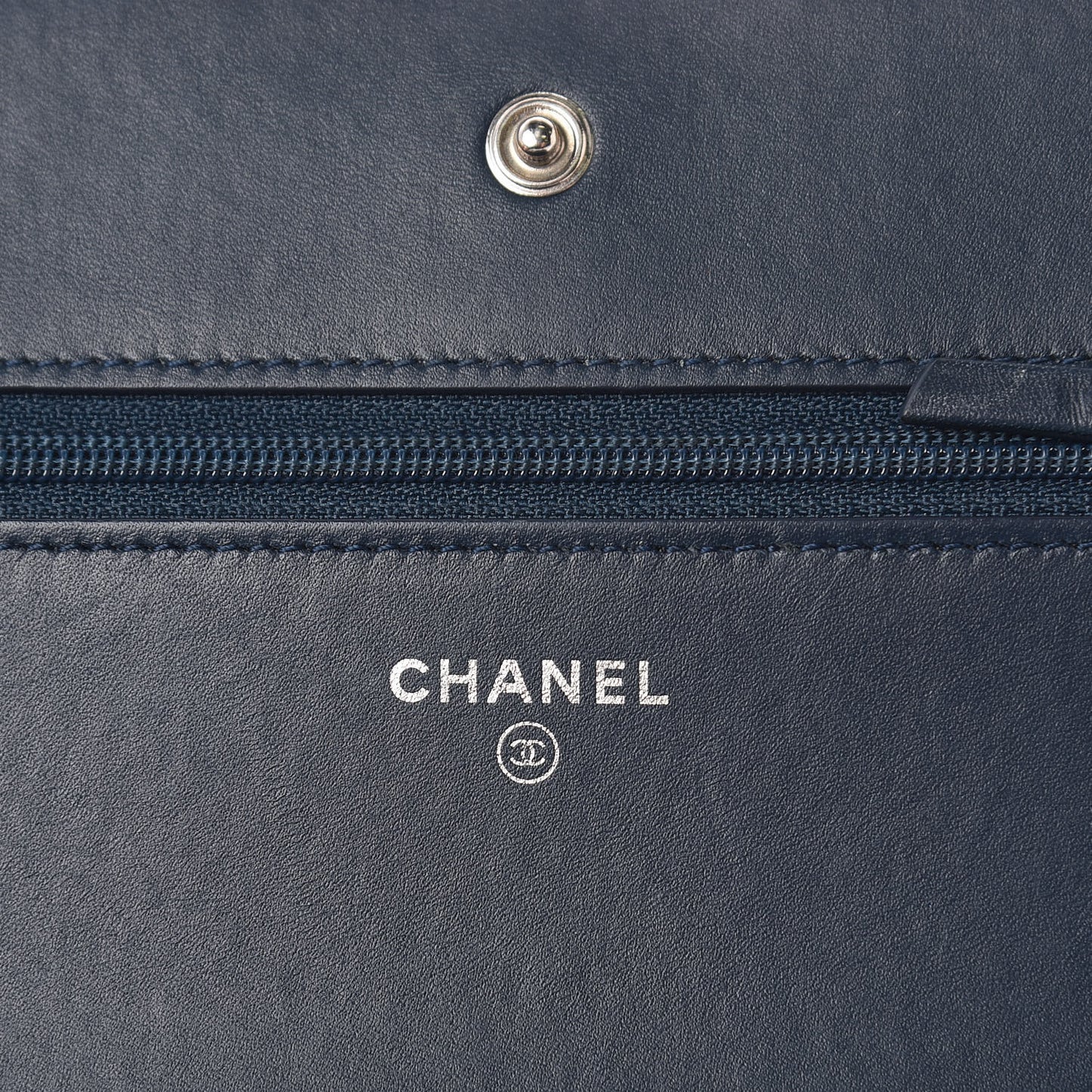 Glazed Calfskin Quilted Coco Boy Wallet On Chain WOC Blue