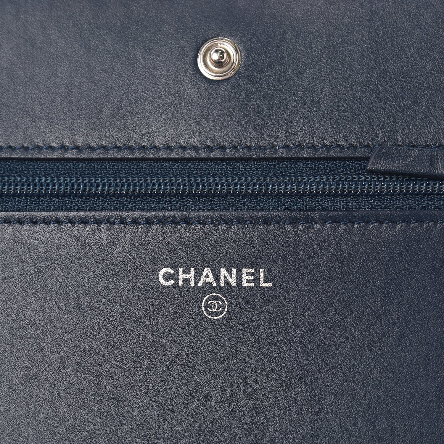 Chanel Glazed Calfskin Quilted Coco Boy Wallet On Chain WOC Blue 6 of 13