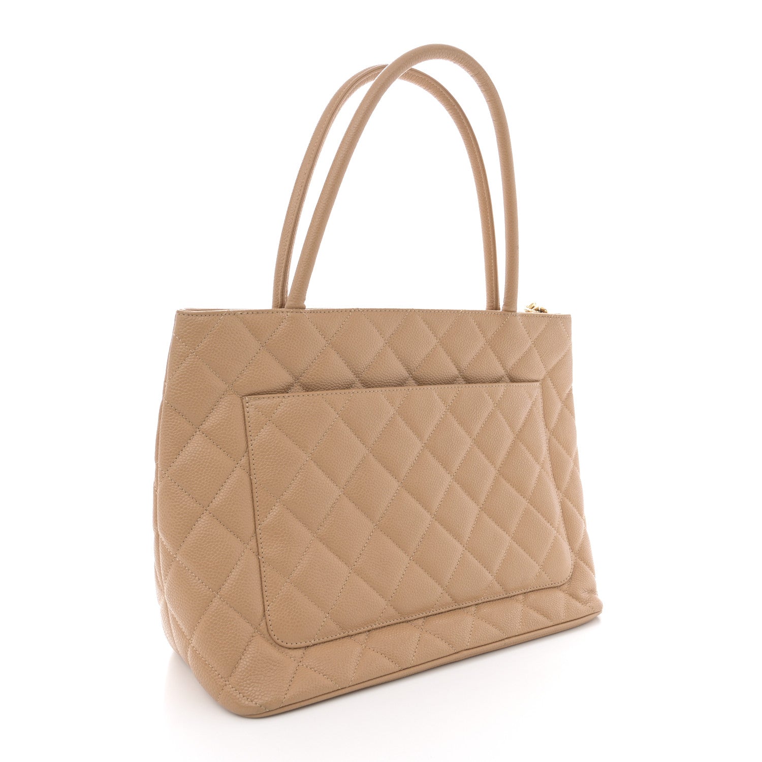 Chanel Caviar Quilted Medallion Tote Beige 3 of 13