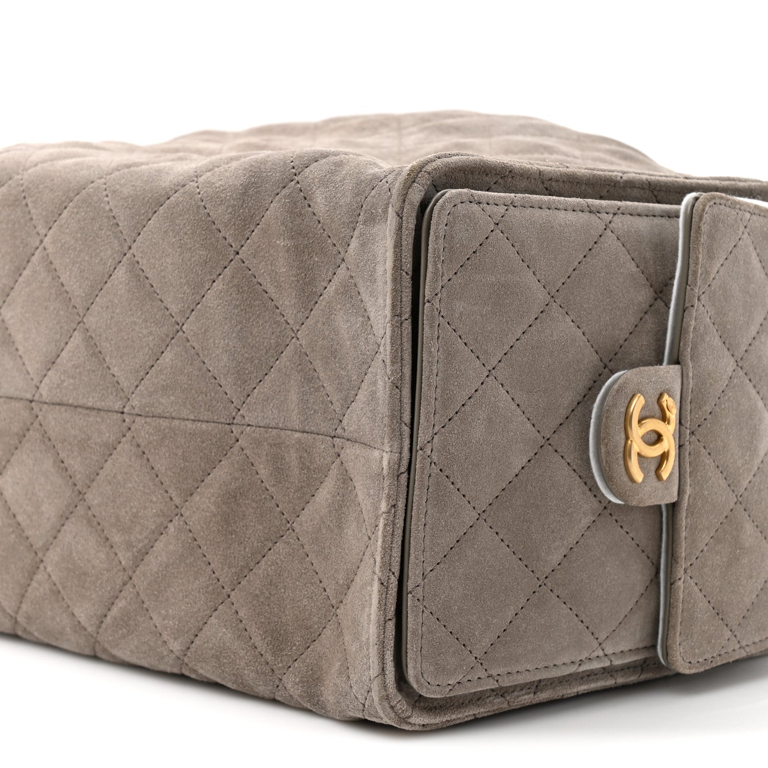 Chanel Suede Quilted Medium Chanel 25 Handbag Dark Grey 9 of 10