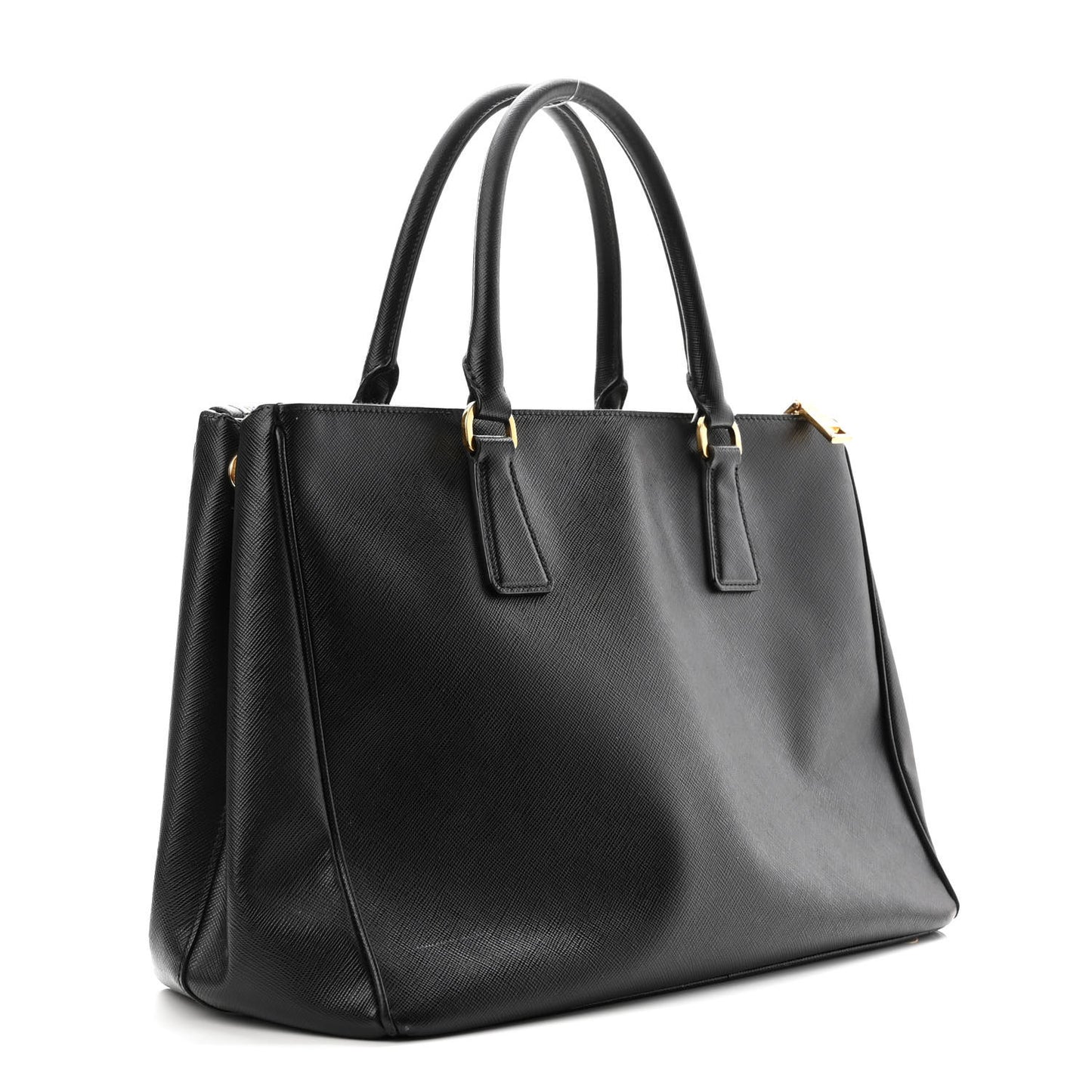 Saffiano Medium Galleria Double Zip Tote Black