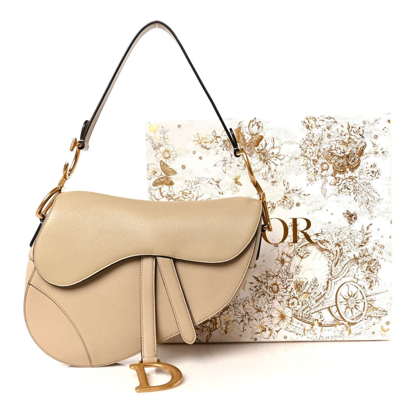 Grained Calfskin Saddle Bag Sable