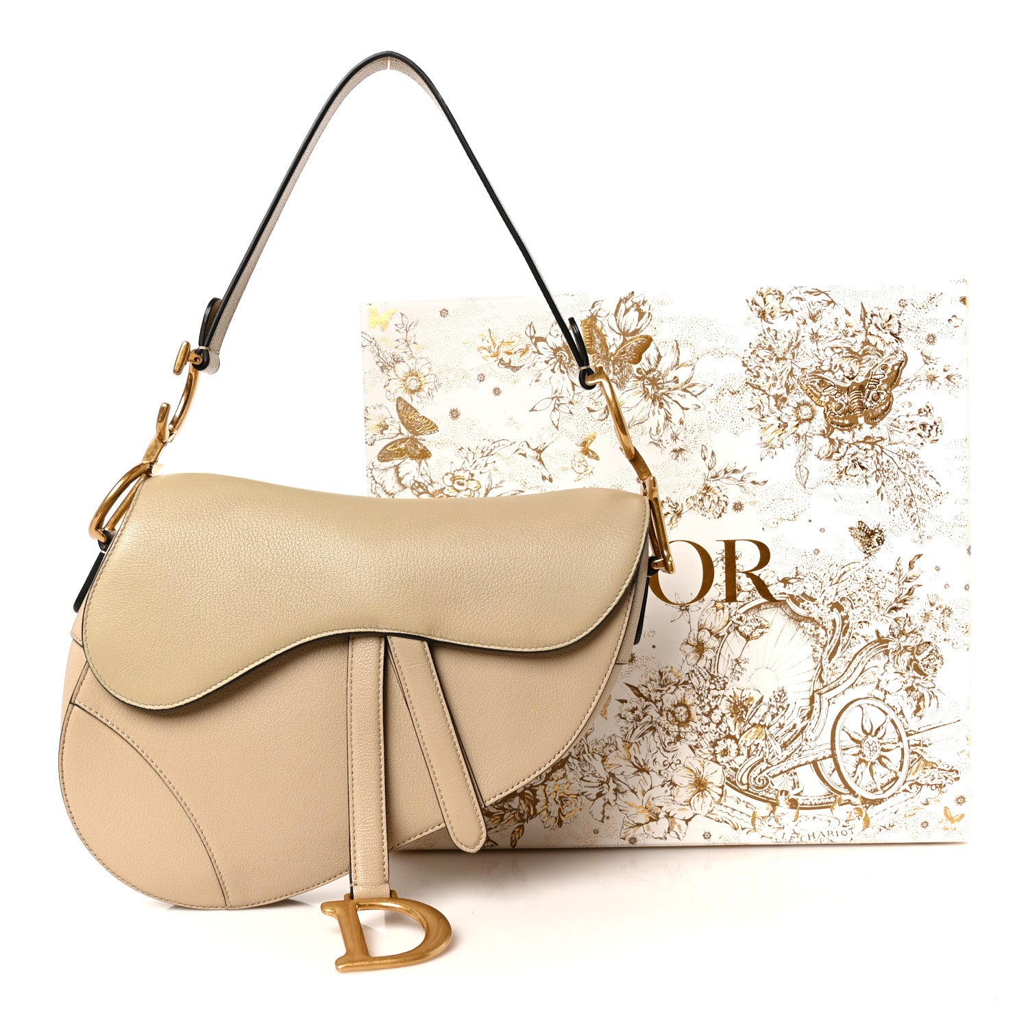 Christian Dior Grained Calfskin Saddle Bag Sable 11 of 11