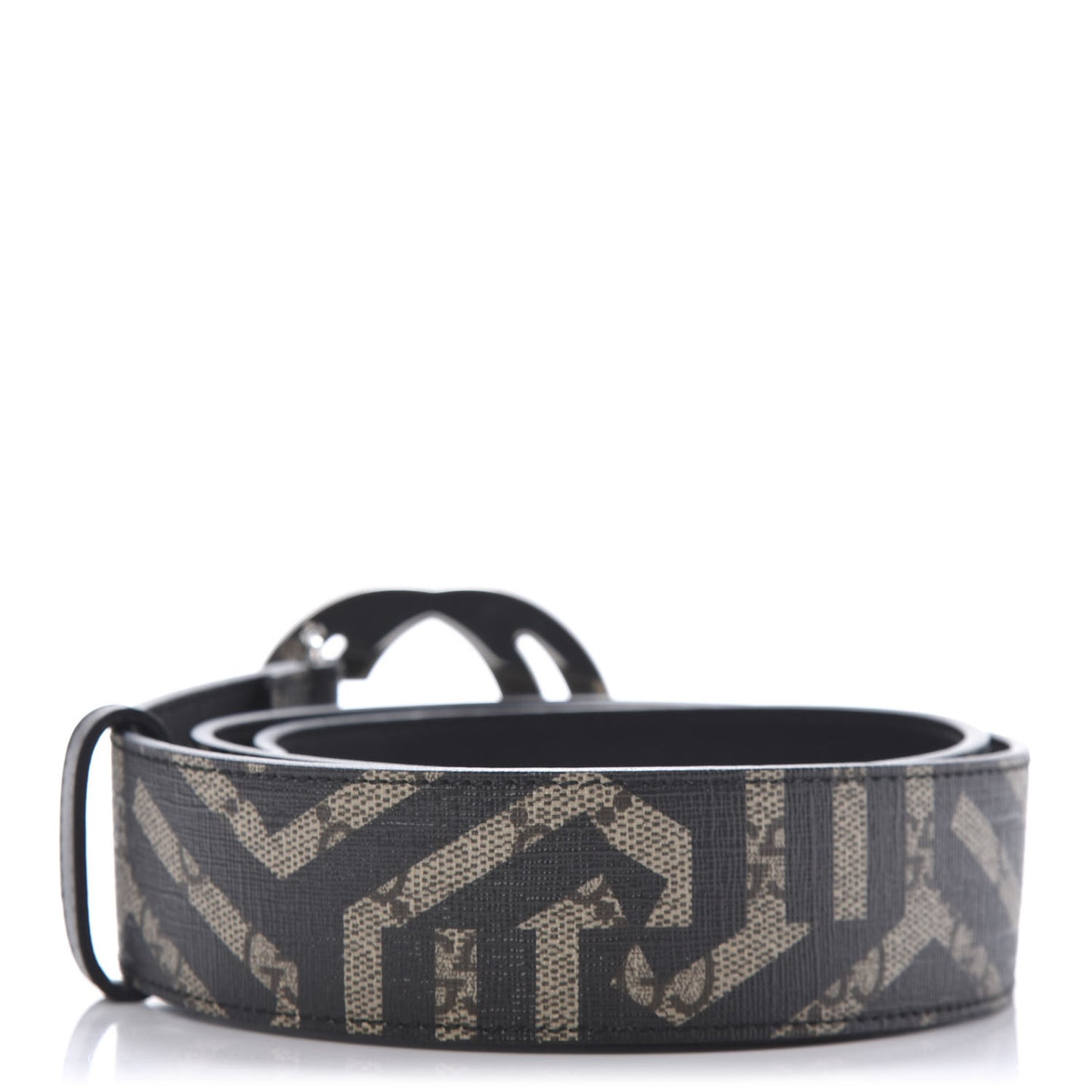 GG Supreme Monogram Caleido Interlocking G Belt 80 32 Black