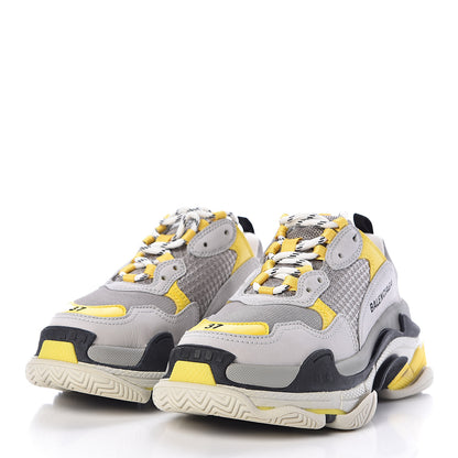 Balenciaga Fabric Mesh Womens Triple S Sneakers 37 Yellow Grey White 3 of 7