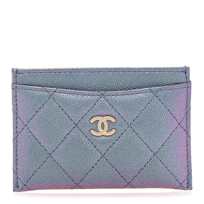 Chanel Iridescent Caviar Quilted Card Holder Dark Blue 1 of 11