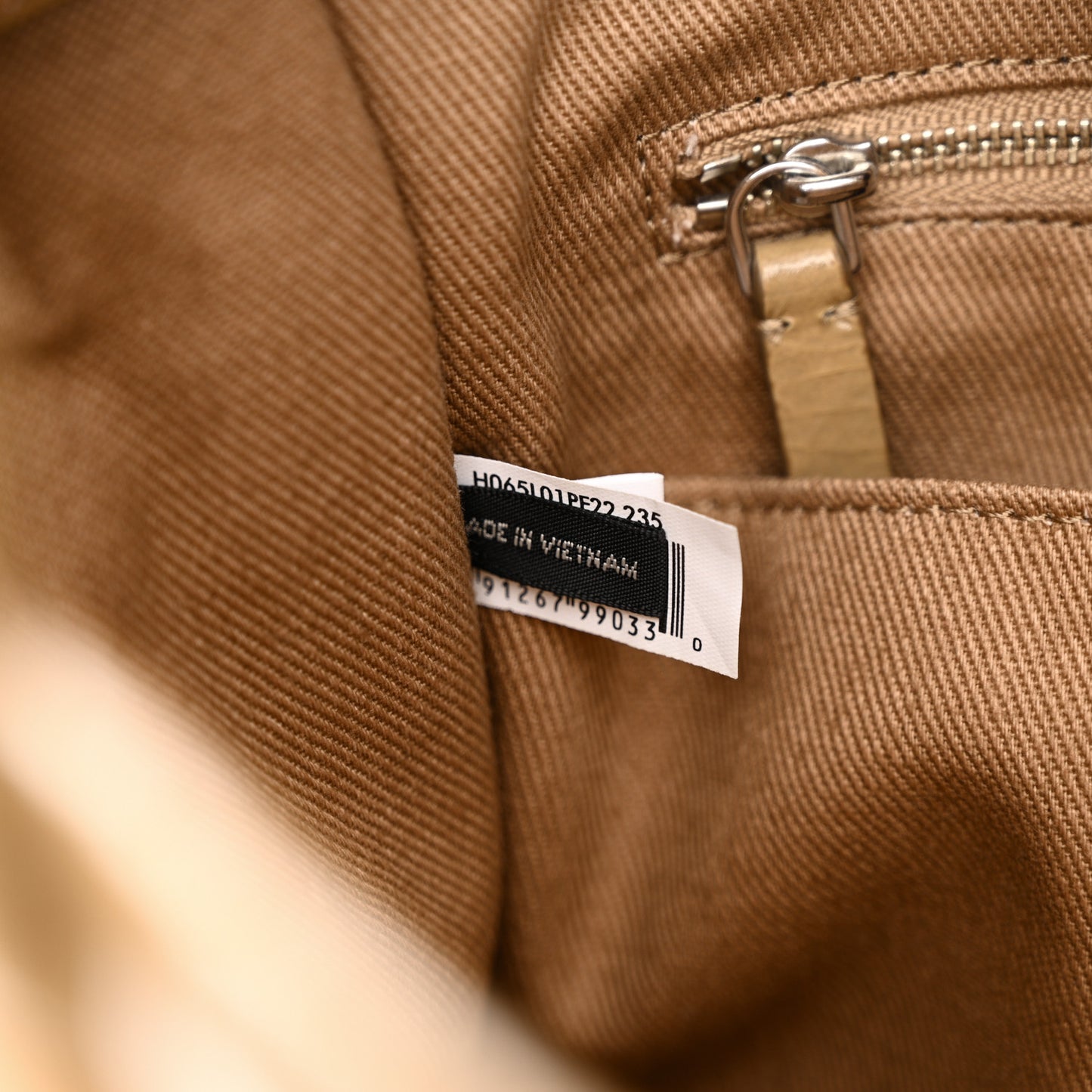 Shiny Crinkled Calfskin Mini The Tote Bag Light Brown