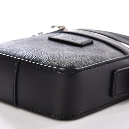 Gucci GG Supreme Monogram Appia Calfskin Web Small Camera Messenger Bag Black Grey 9 of 9