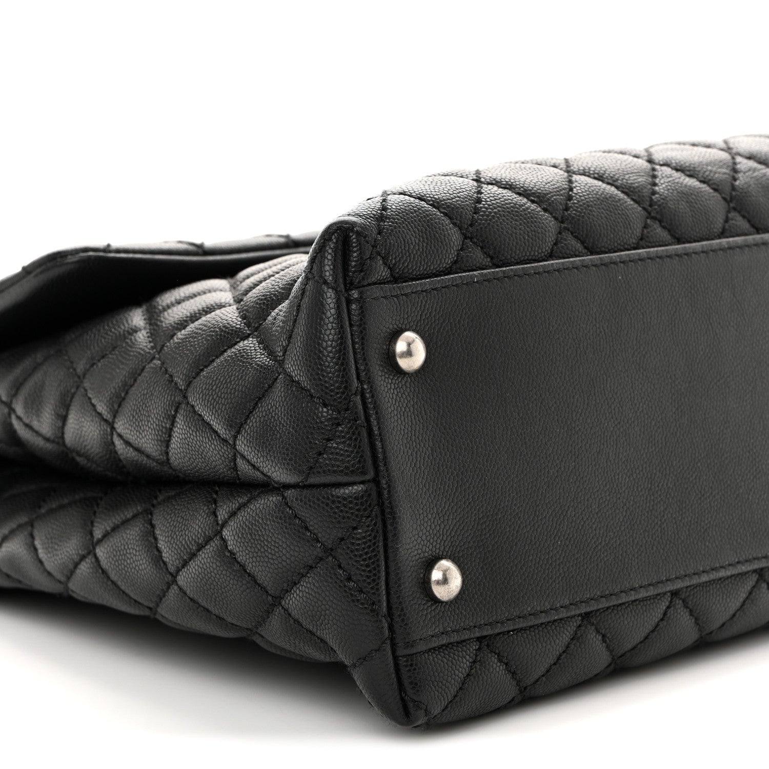 Chanel Caviar Lizard Quilted Large Coco Handle Flap Black 10 of 13
